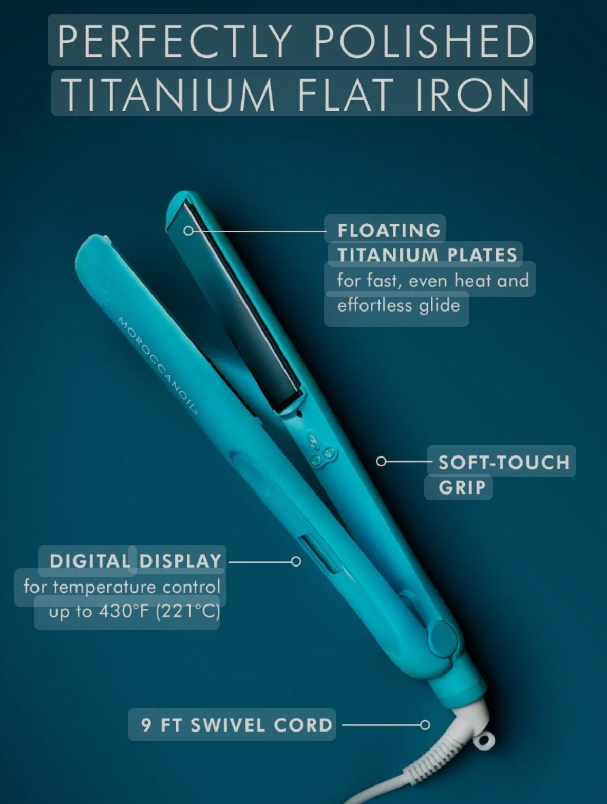 Morrocanoil Perfectly Polished Titanium  FLAT IRON